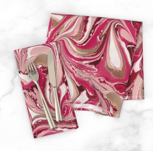 Cranberry Blush Table Napkin Set MADE TO ORDER