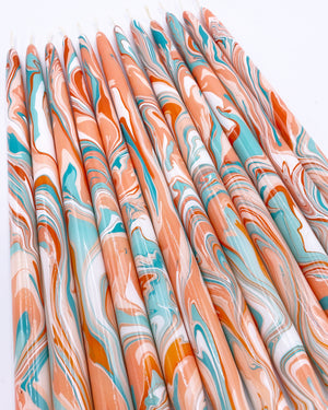 Peachy Keen Taper Candle Pair