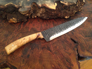 Box Elder Hammered Steel Knife - No One Alike