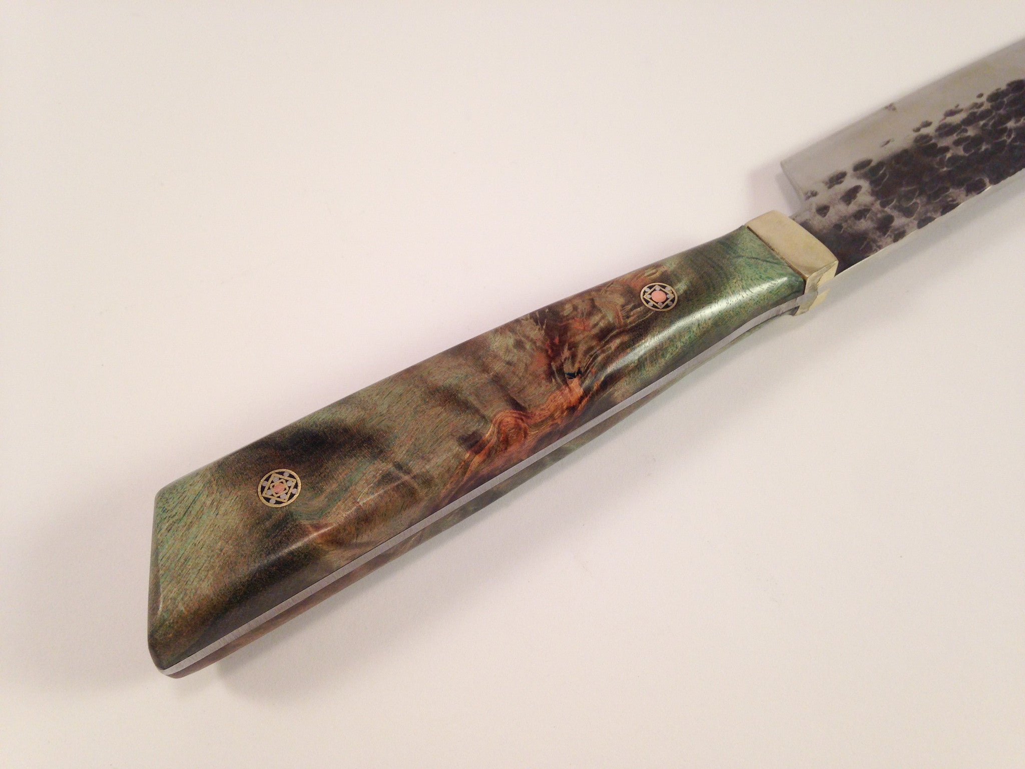 Sugar Maple Hammered Steel Knife - No One Alike