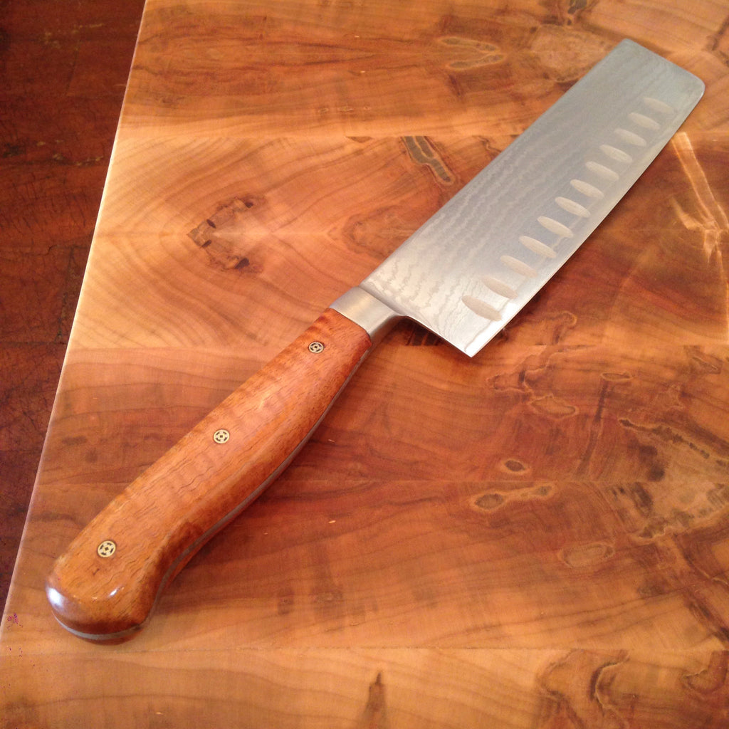 Japanese Stainless Damascus Knife with Koa Wood - No One Alike