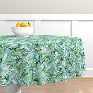Misty Jade Round Tablecloth