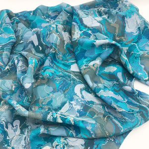 Marine Large Silk Wrap - No One Alike