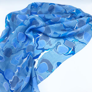 Manganese Blue Large Silk Wrap - No One Alike