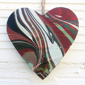 Mint & Ruby Leather Heart - No One Alike