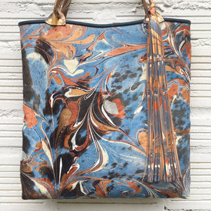 Copper & Blue Hair on Hide Large Tote - No One Alike