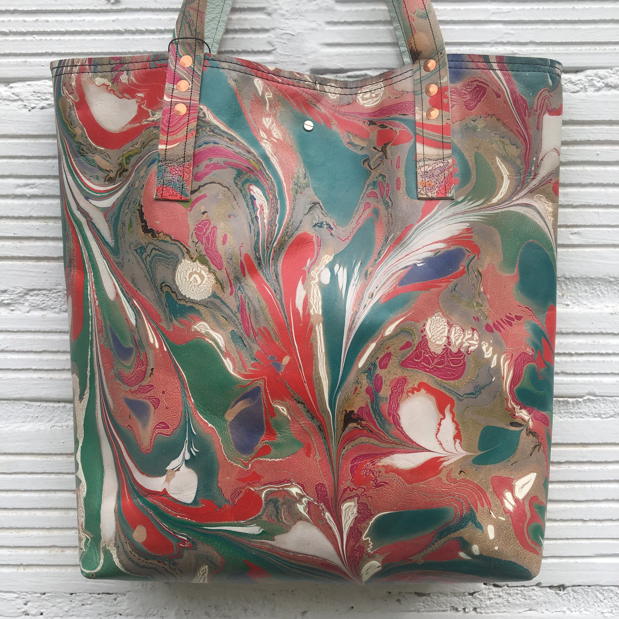 Teal and Rose Large Tote - No One Alike