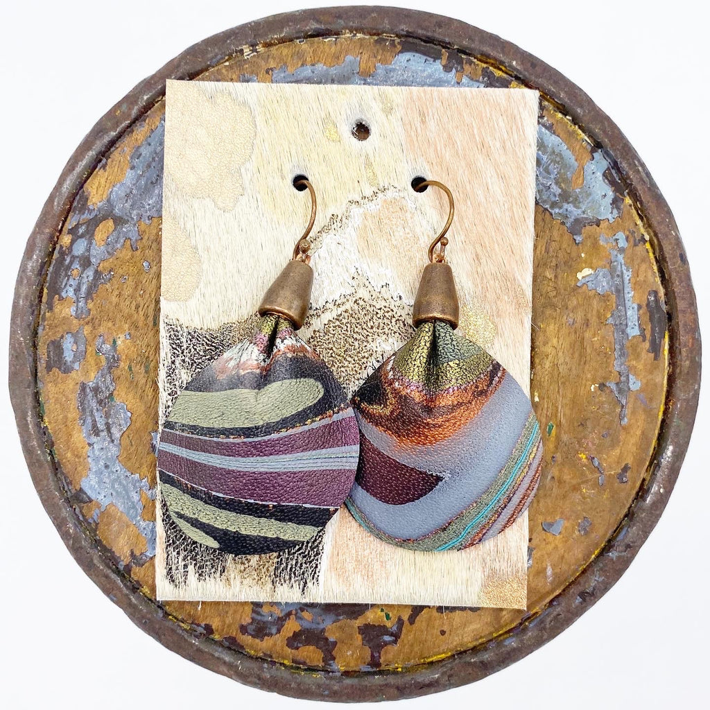 Plum Gathered Earrings - No One Alike