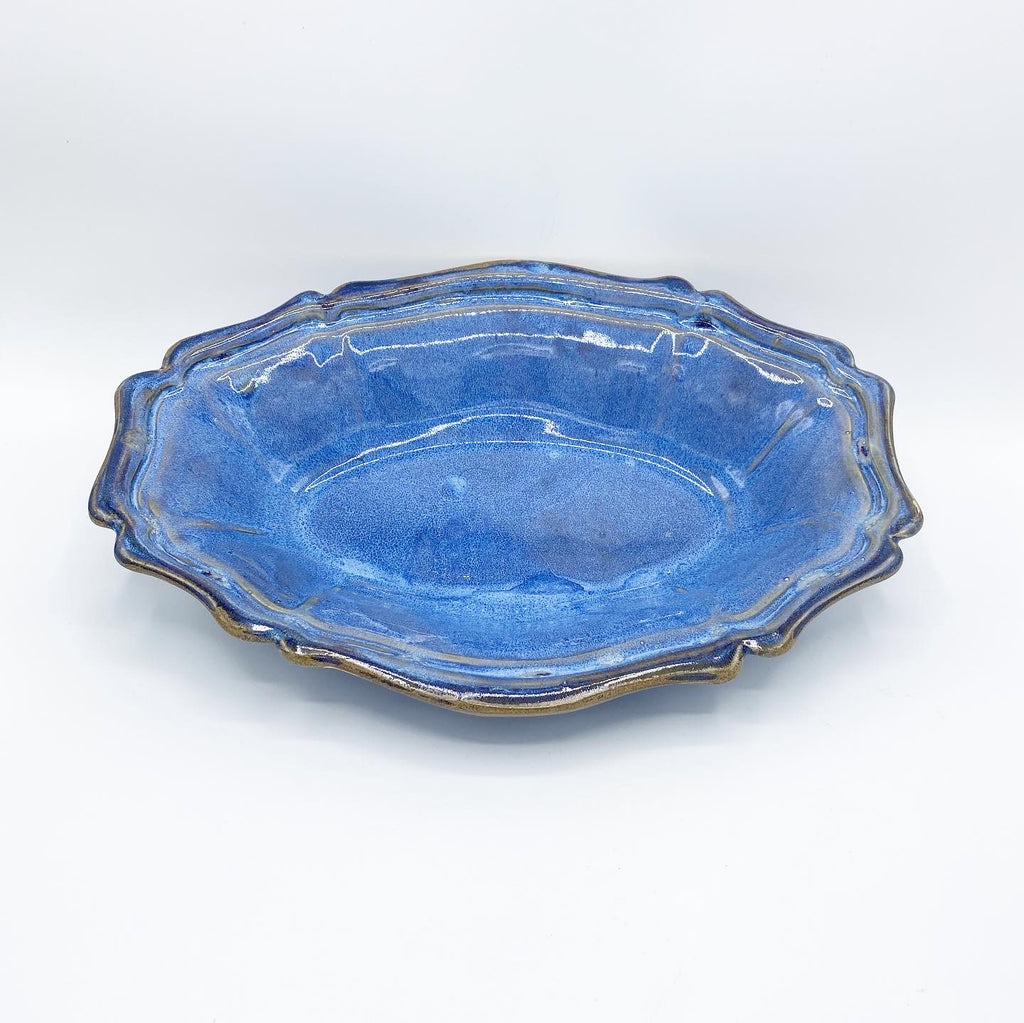 Bemidji Blue Oval Fluted Dish - No One Alike