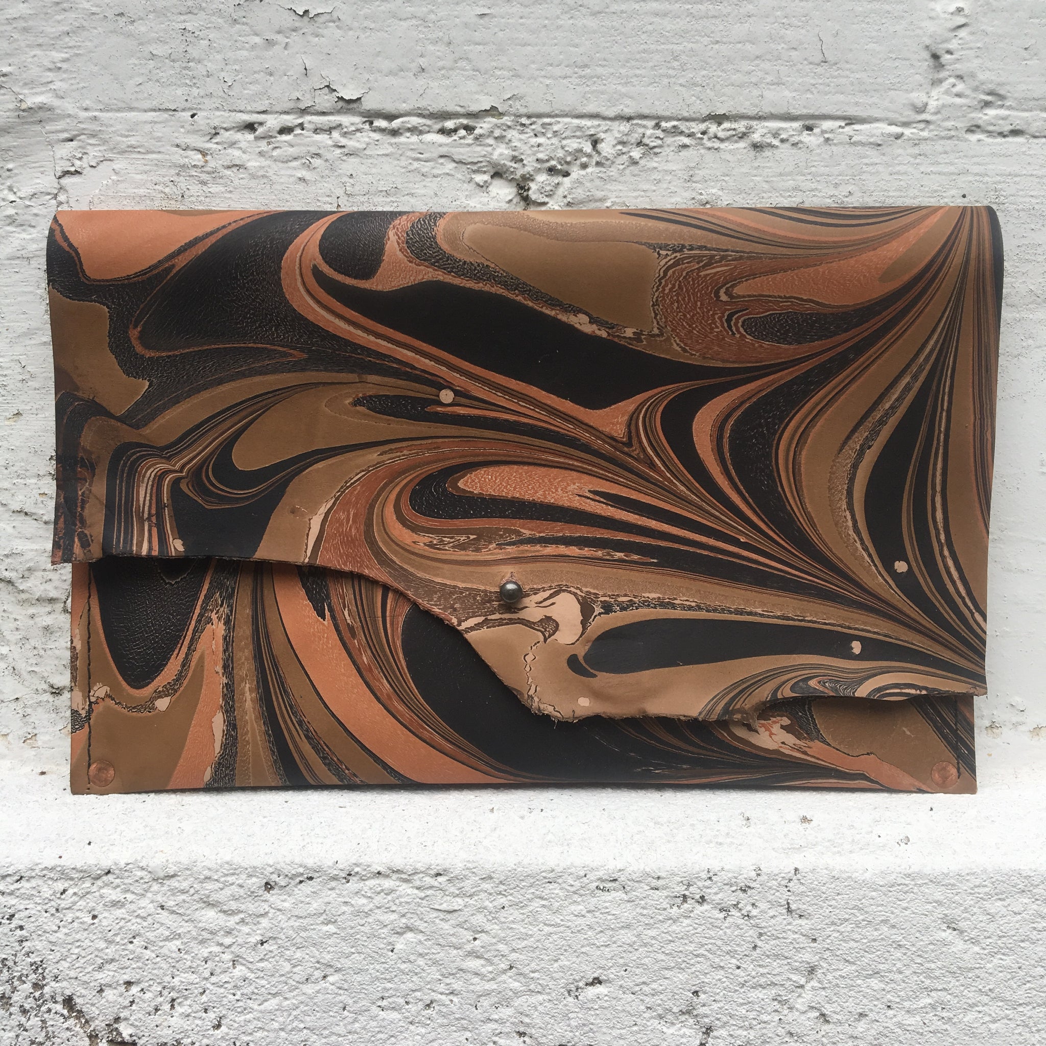 Deep Brown Leather Clutch - No One Alike
