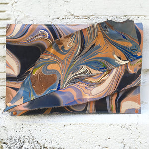 Dusty Blue & Gold Collage Clutch - No One Alike