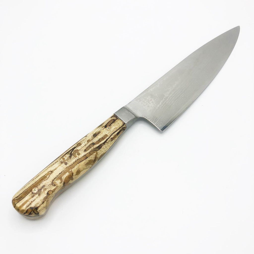 Spalted Hackberry Santoku 004 - No One Alike