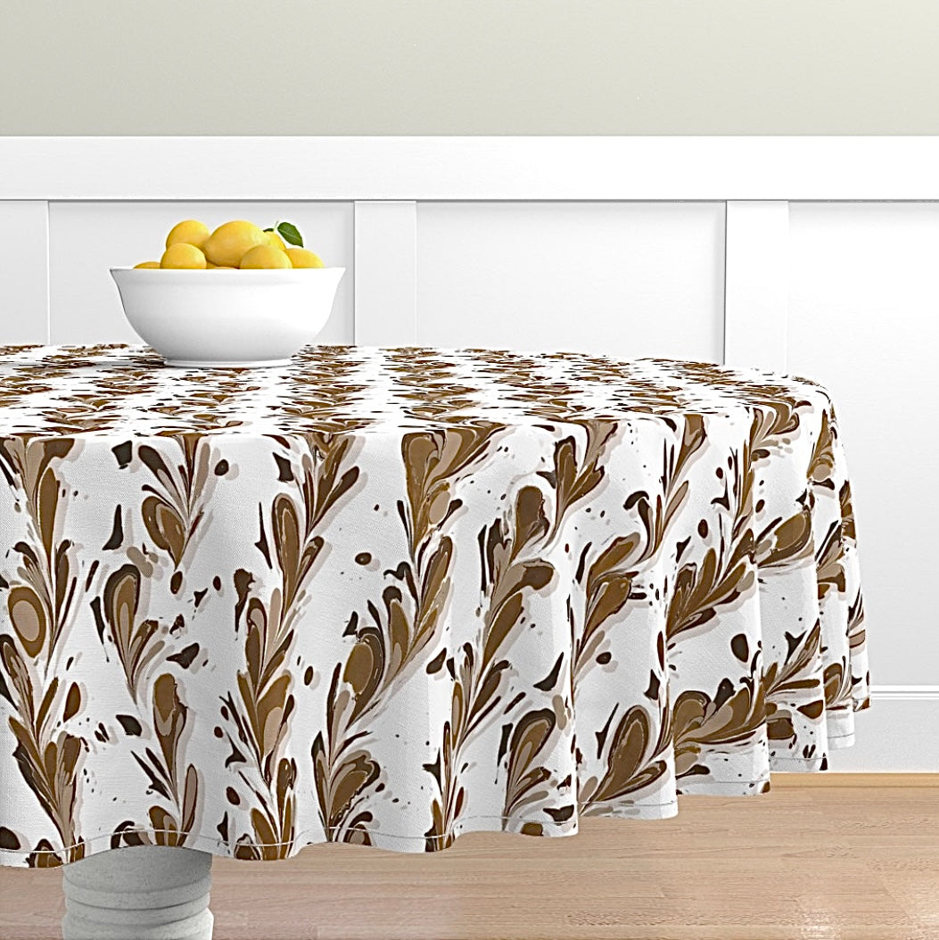 Woodland Chestnut Round Tablecloth MADE TO ORDER