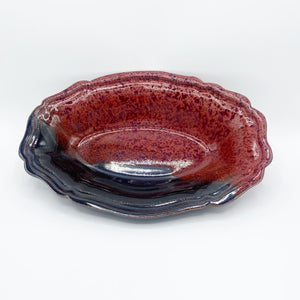 Mountain Red Oval Fluted Dish - No One Alike