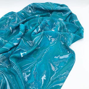Granite Teal Large Silk Wrap - No One Alike