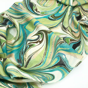 Copper & Jade Large Silk Wrap - No One Alike