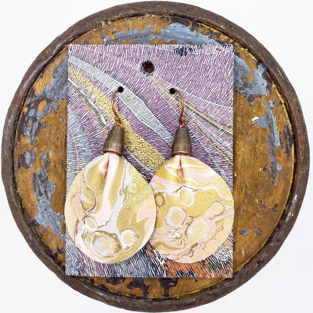 Champagne Gathered Earrings - No One Alike