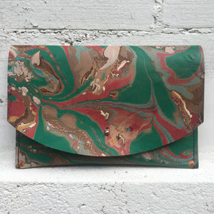 Hard Back Curved Clutch Pthalo Green - No One Alike