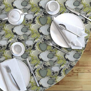 Silver Moss Round Tablecloth MADE TO ORDER