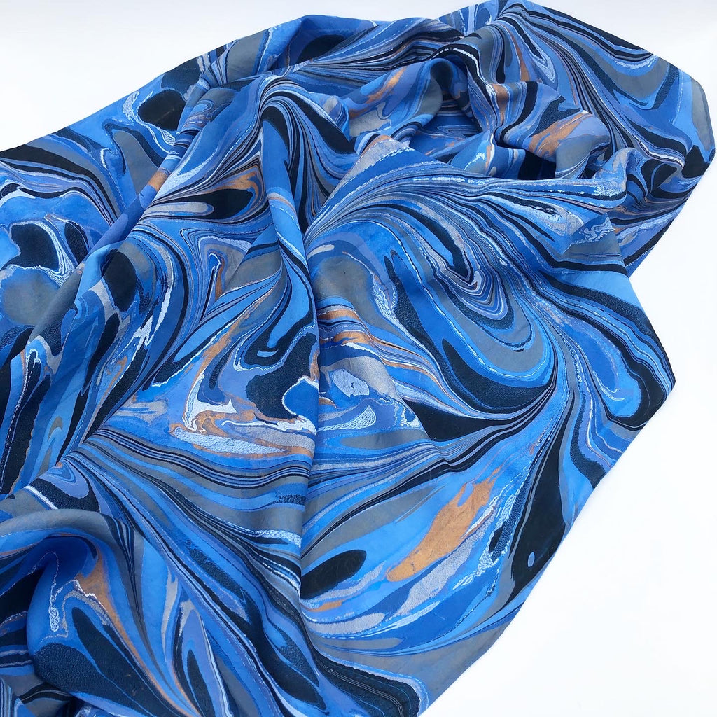 Blue Tiger Large Silk Wrap - No One Alike