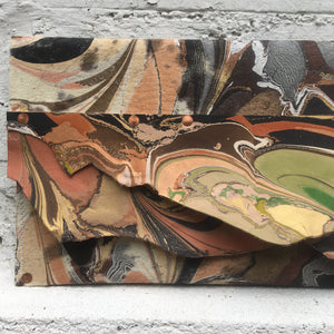 Mixed Media Olive Layers Clutch - No One Alike