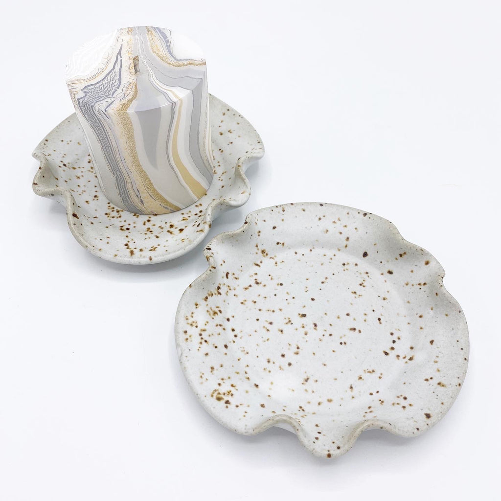 Meloy White Candle Holder Dish