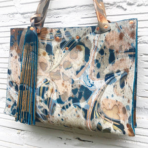 Hair on Hide Blue Jackie O Bag - No One Alike