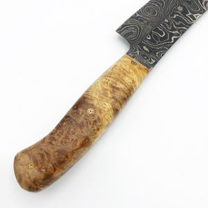 Black Damascus Spalted Maple Chef Knife 002 - No One Alike